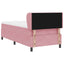 Box spring seng med hovedgærde Lyserød 90 x 190 cm Fløjl