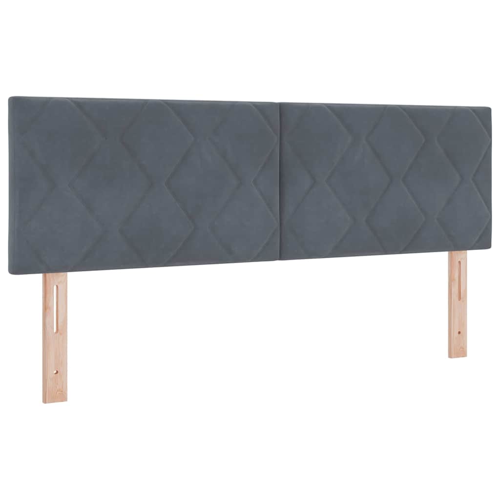 Box spring seng med hovedgærde Mørkegrå 140 x 200 cm Fløjl