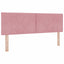 Box spring seng med hovedgærde Lyserød 140 x 200 cm Fløjl