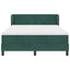 Box spring seng med hovedgærde Mørkegrøn 160 x 200 cm Fløjl