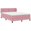 Box spring seng med hovedgærde Lyserød 160 x 200 cm Fløjl