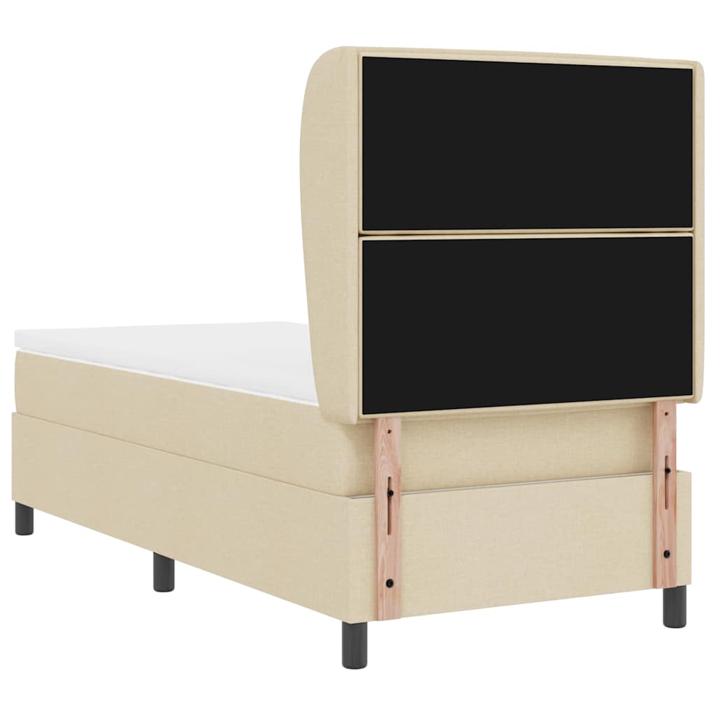 Box spring seng med madras Creme 80 x 200 cm Stof