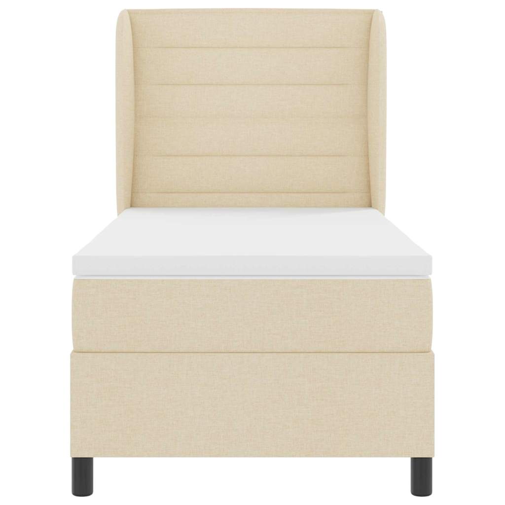 Box spring seng med madras Creme 80 x 200 cm Stof