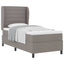Box spring seng med hovedgærde Gråbrun 90 x 190 cm Stof