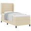 Box spring seng med madras Creme 90 x 190 cm Stof