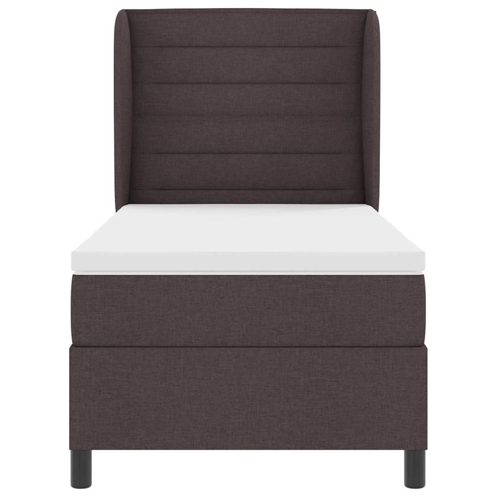 Box spring seng med madras Mørkebrun 90 x 200 cm Stof