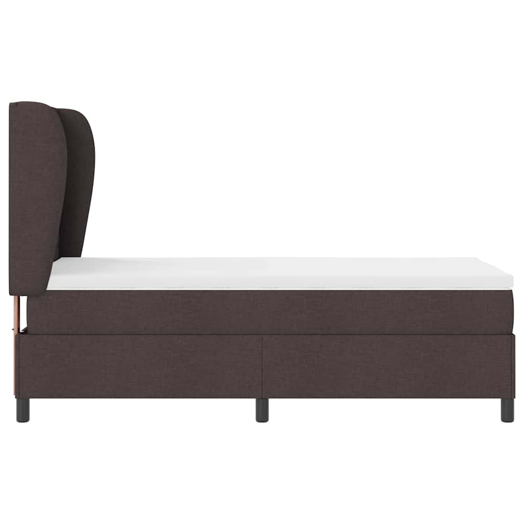 Box spring seng med madras Mørkebrun 90 x 200 cm Stof