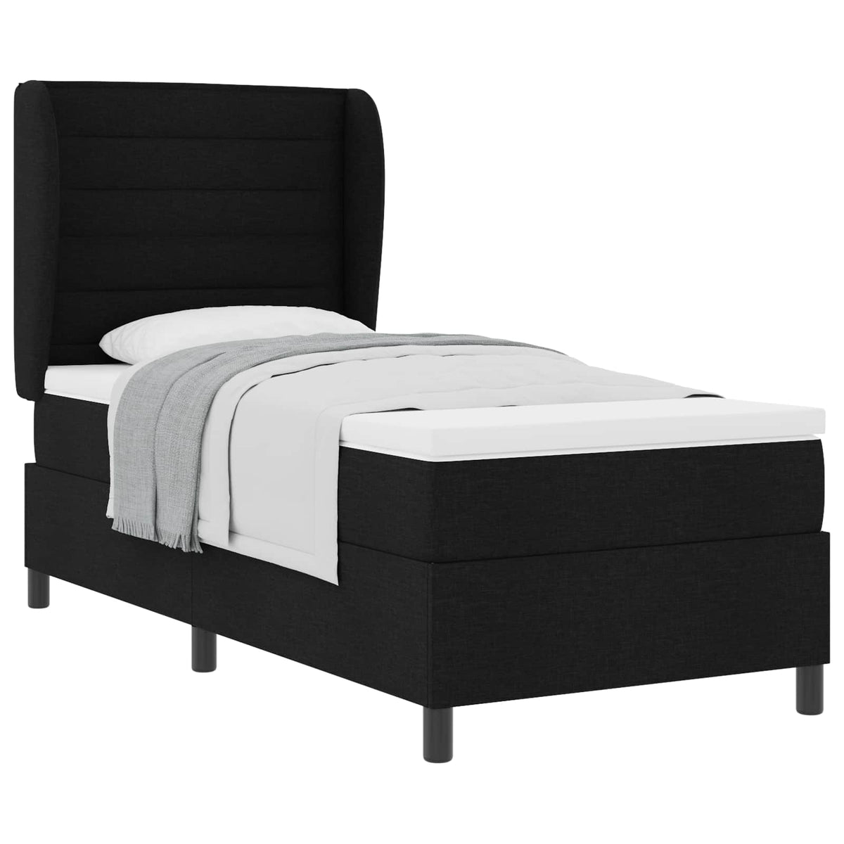 Box spring seng med madras Sort 100 x 200 cm Stof