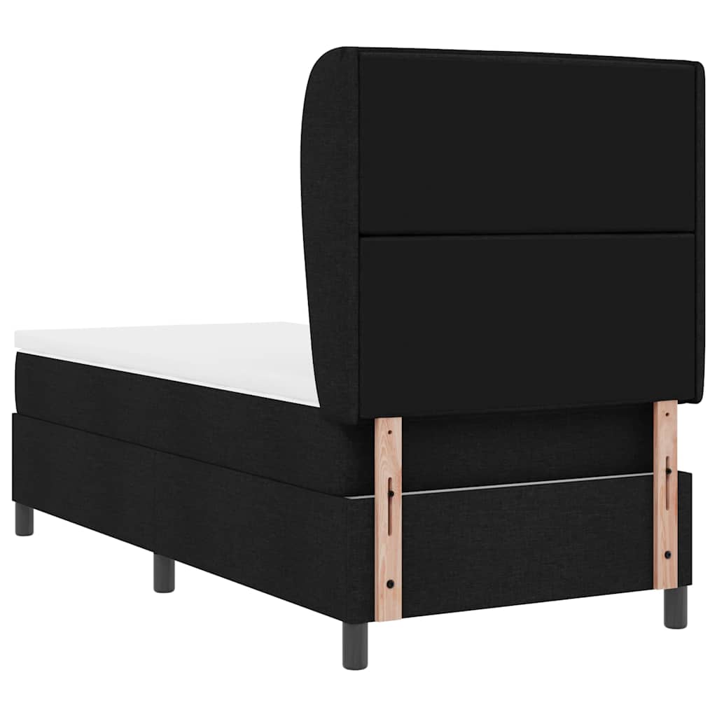 Box spring seng med madras Sort 100 x 200 cm Stof