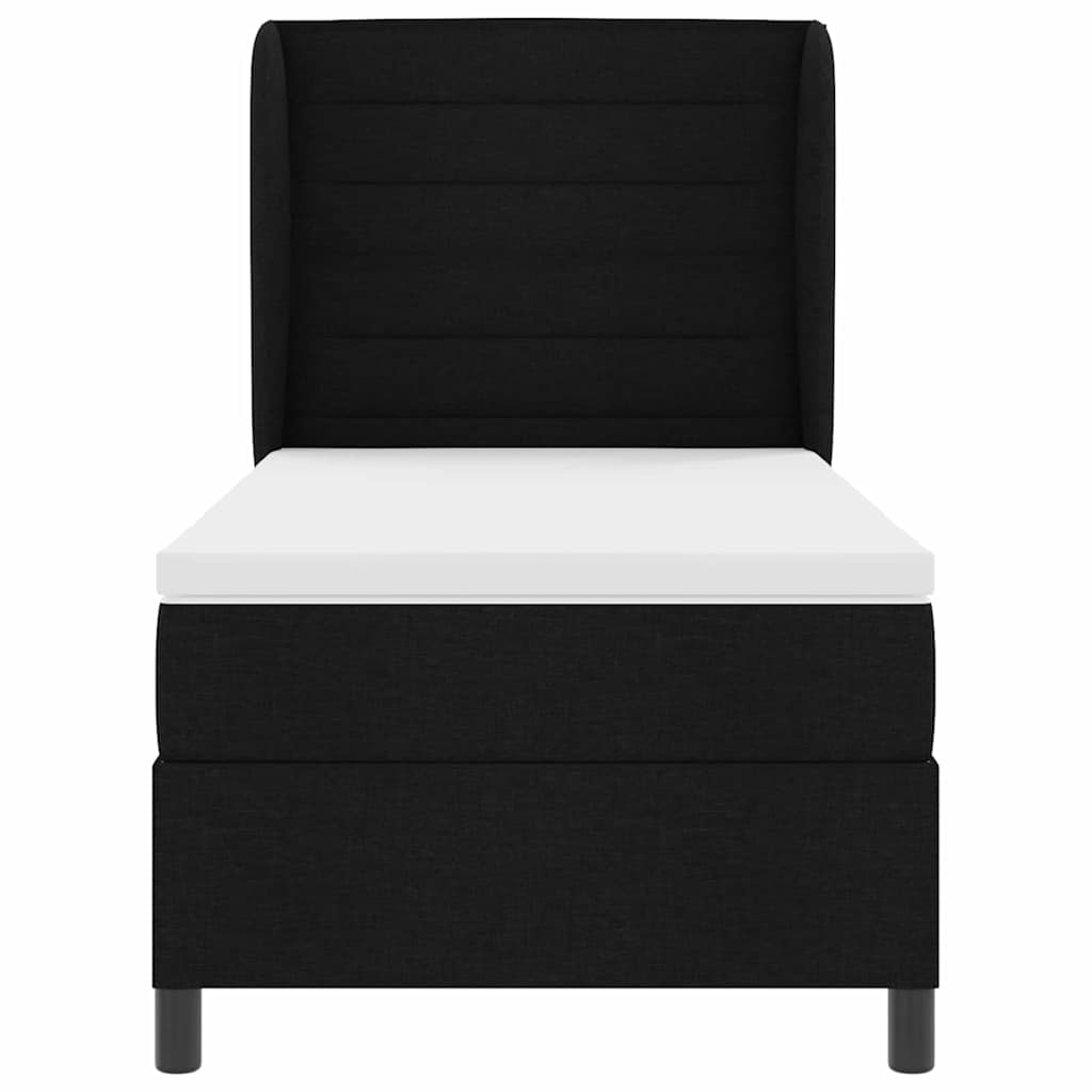 Box spring seng med madras Sort 100 x 200 cm Stof
