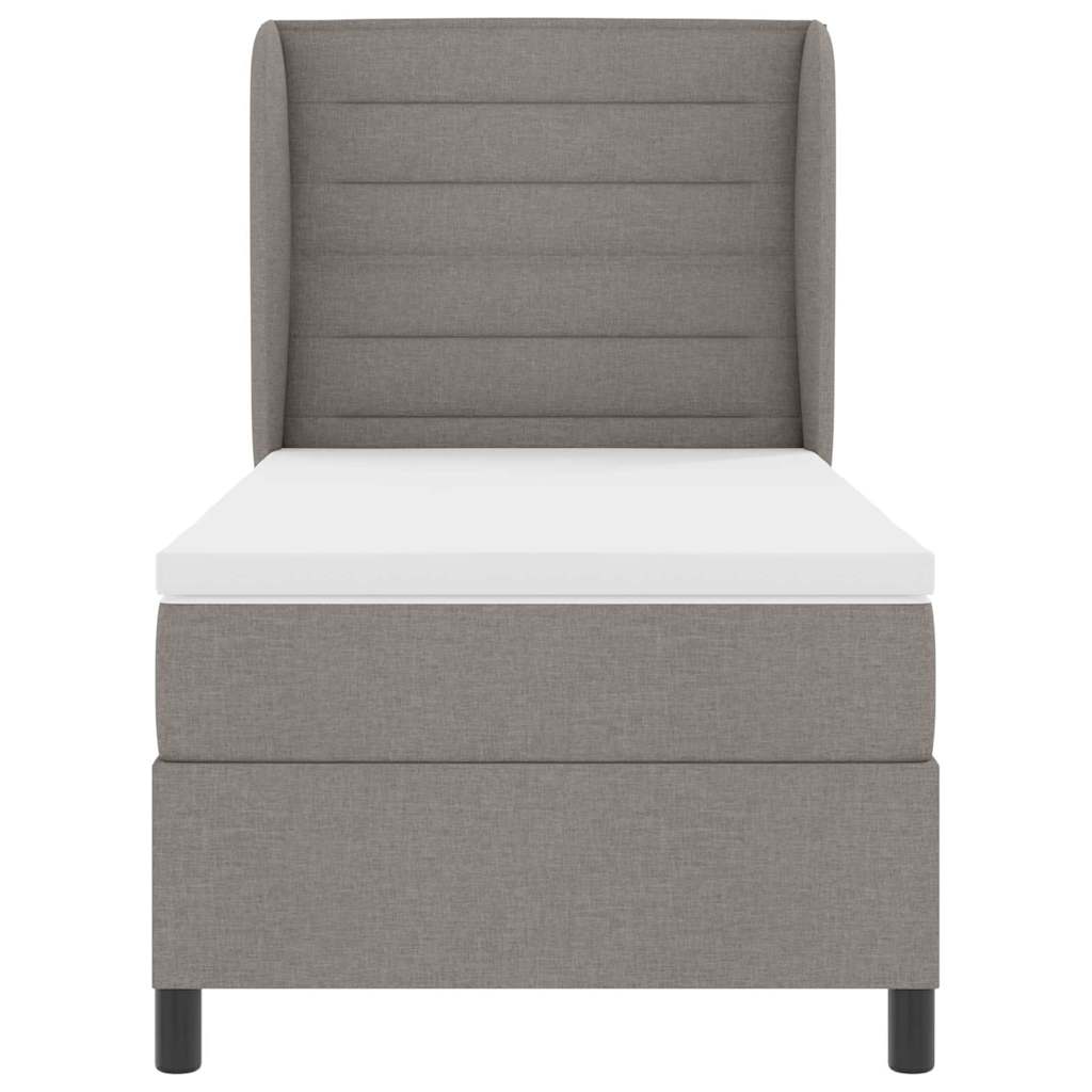 Box spring seng med hovedgærde Gråbrun 100 x 200 cm Stof