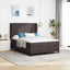 Box spring seng med madras Mørkebrun 140 x 190 cm Stof