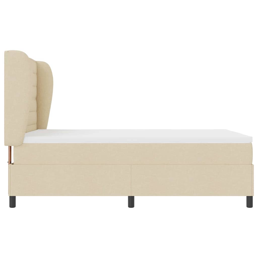 Box spring seng med madras Creme 140 x 190 cm Stof