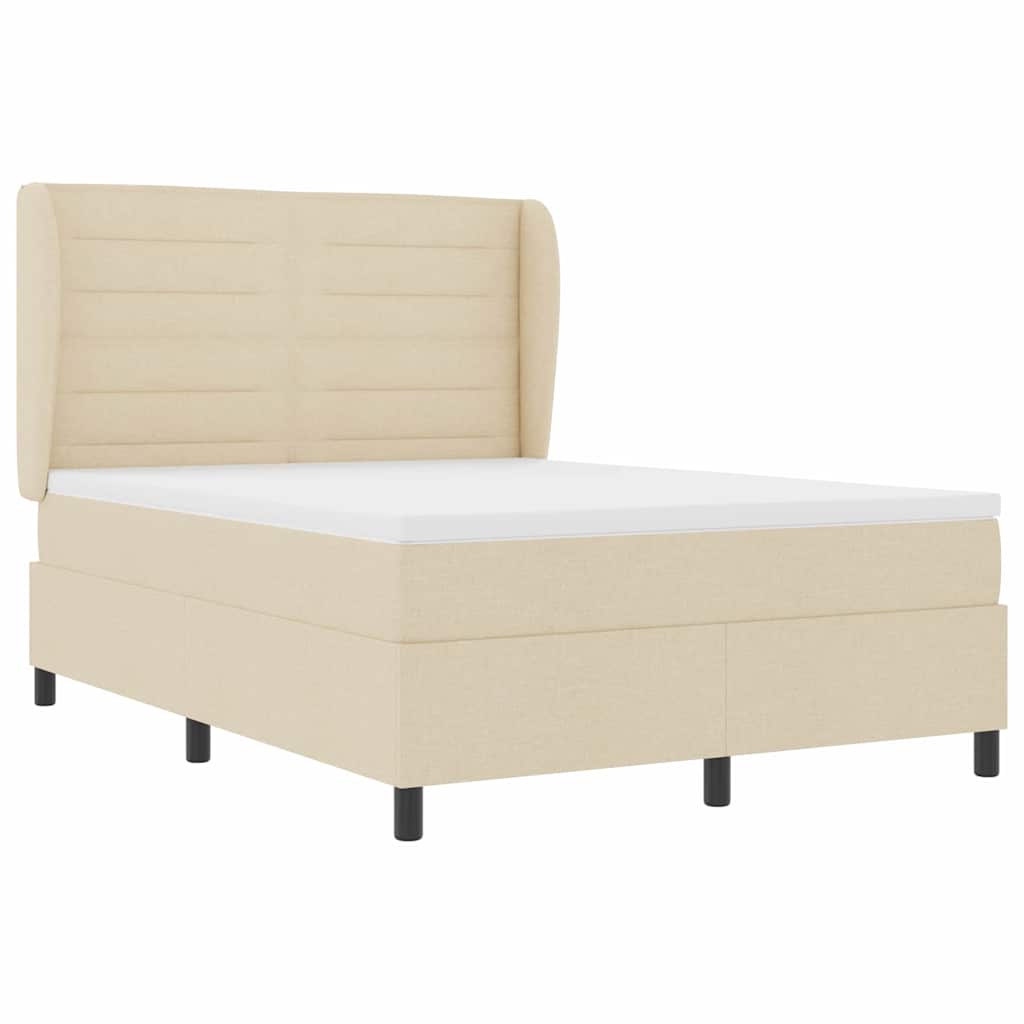Box spring seng med madras Creme 140 x 200 cm Stof