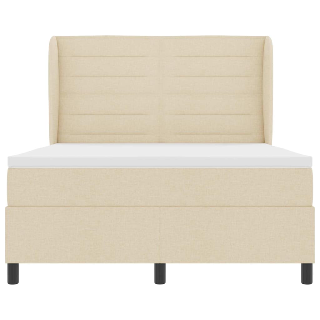Box spring seng med madras Creme 140 x 200 cm Stof