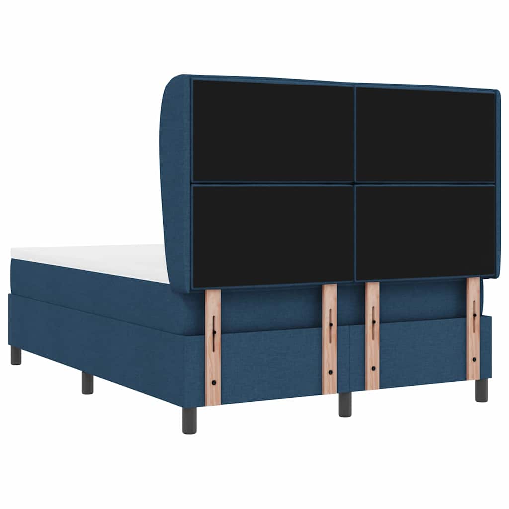 Box spring seng med madras med hovedgærde Blå 140 x 200 cm Stof