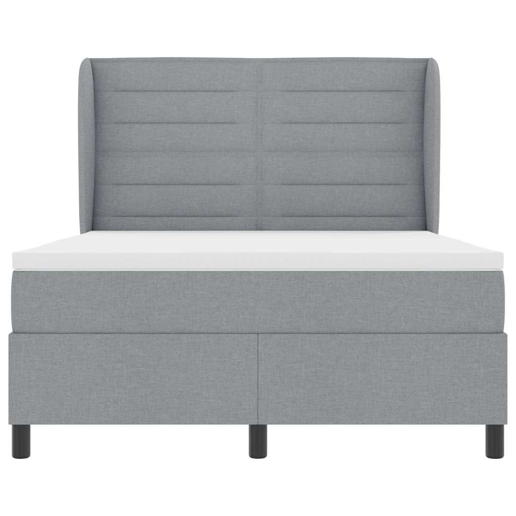 Box spring seng med madras Lysegrå 160 x 200 cm Stof