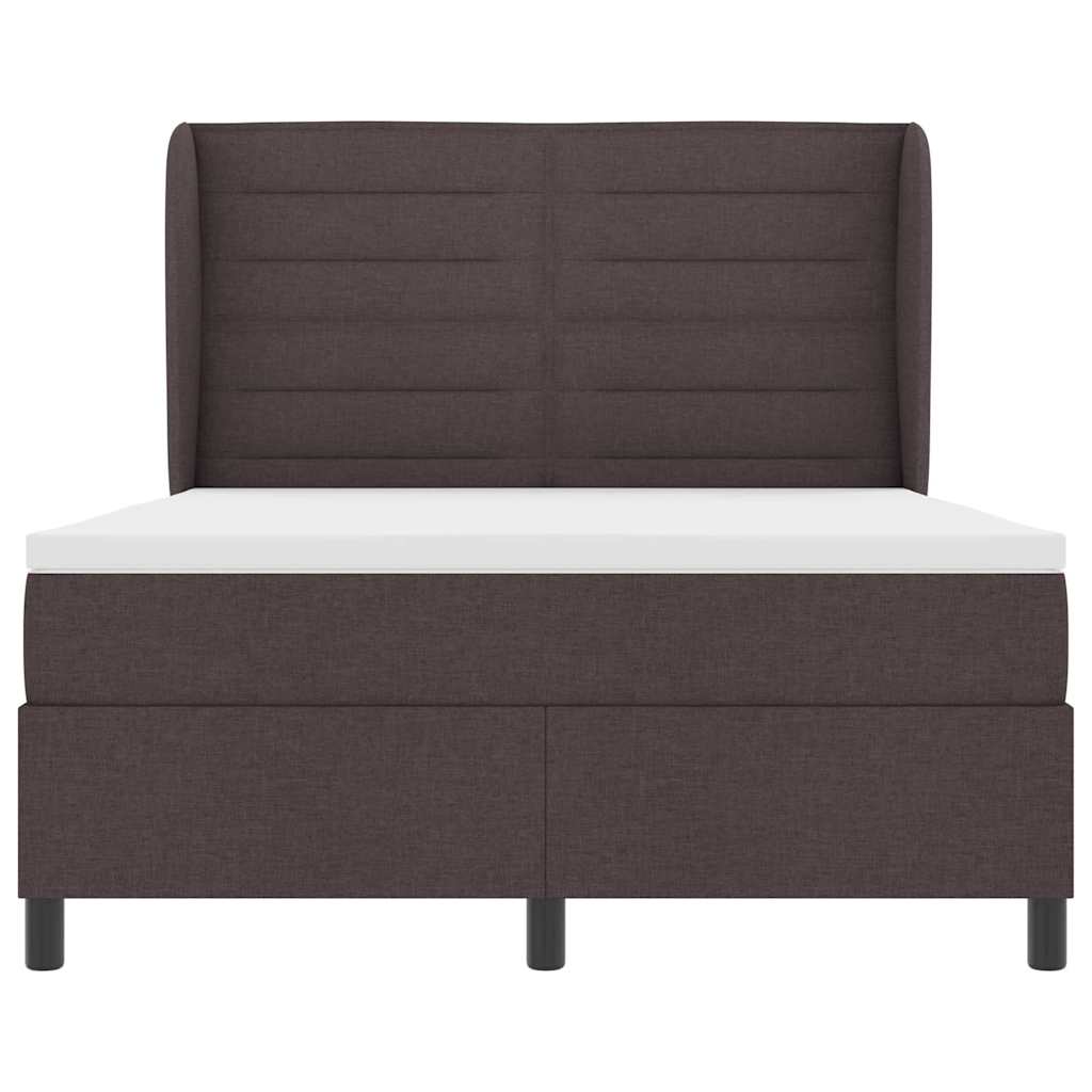 Box spring seng med madras Mørkebrun 160 x 200 cm Stof