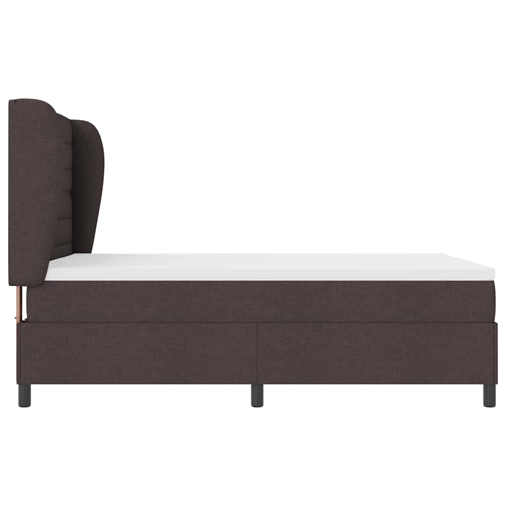 Box spring seng med madras Mørkebrun 160 x 200 cm Stof