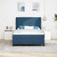 Box spring seng med madras med hovedgærde Blå 160 x 200 cm Stof