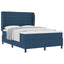 Box spring seng med madras med hovedgærde Blå 160 x 200 cm Stof