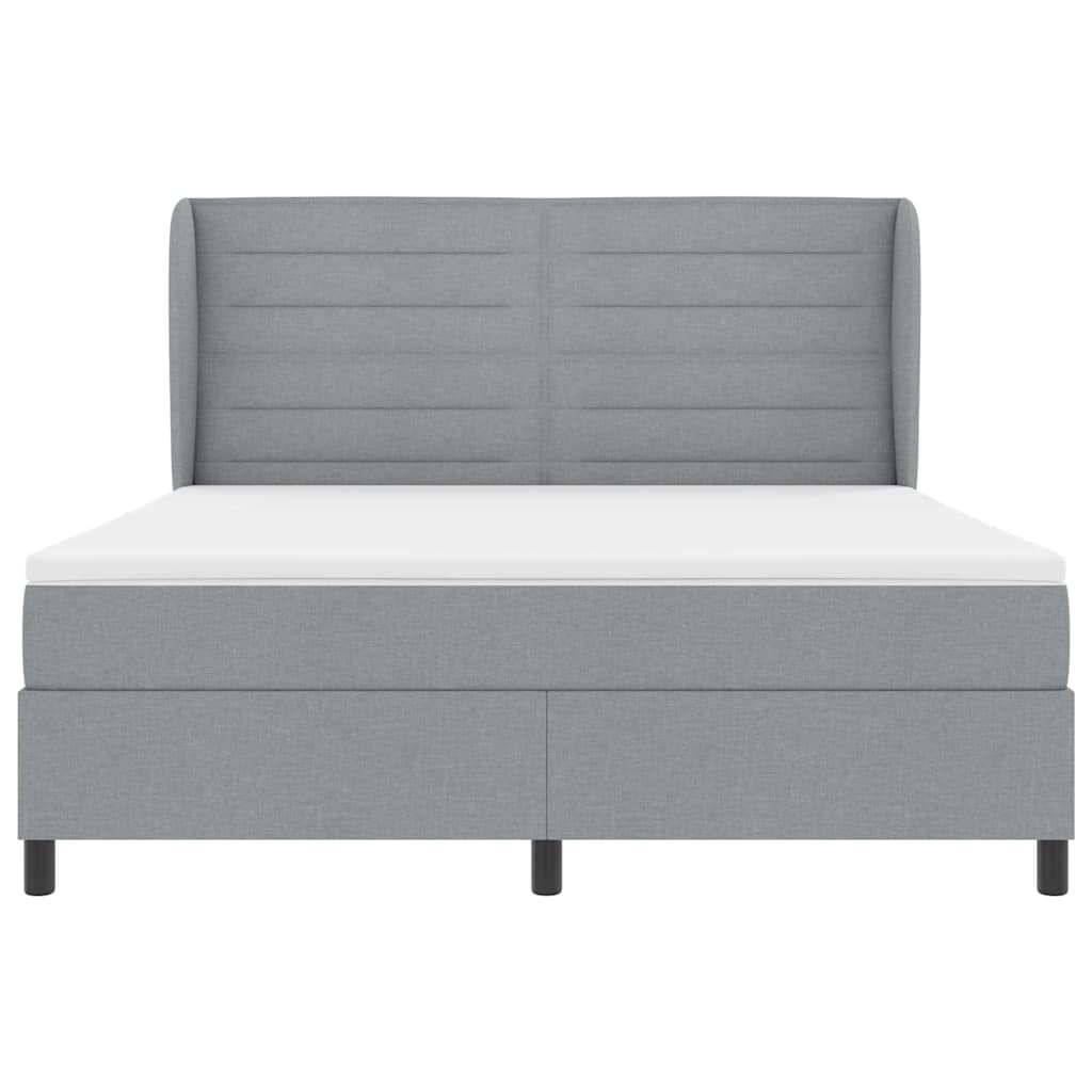 Box spring seng med madras Lysegrå 180 x 200 cm Stof