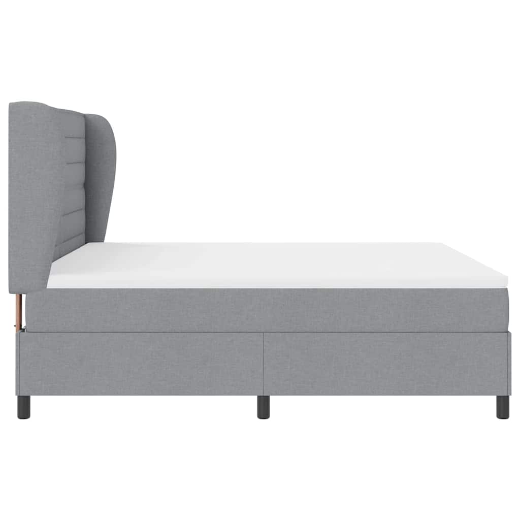 Box spring seng med madras Lysegrå 180 x 200 cm Stof