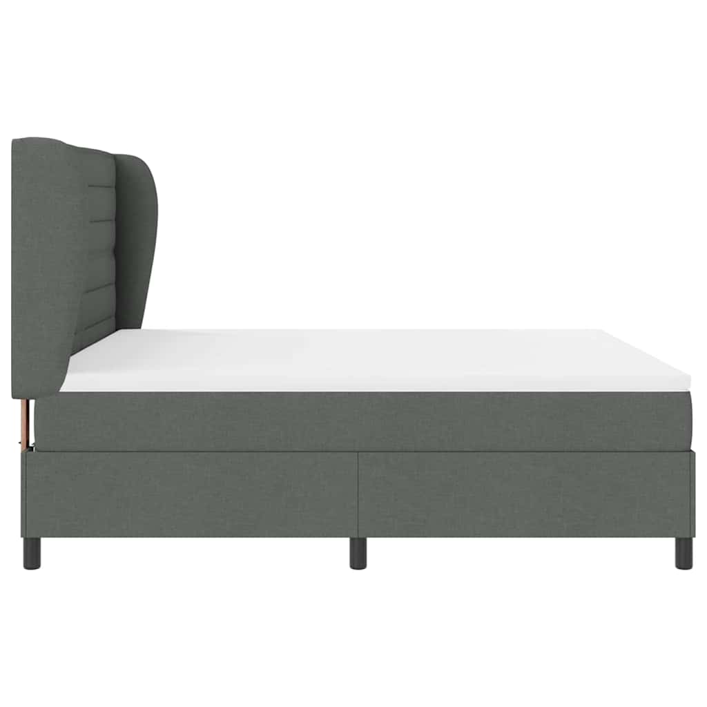 Box spring seng med madras Mørkegrå 180 x 200 cm Stof