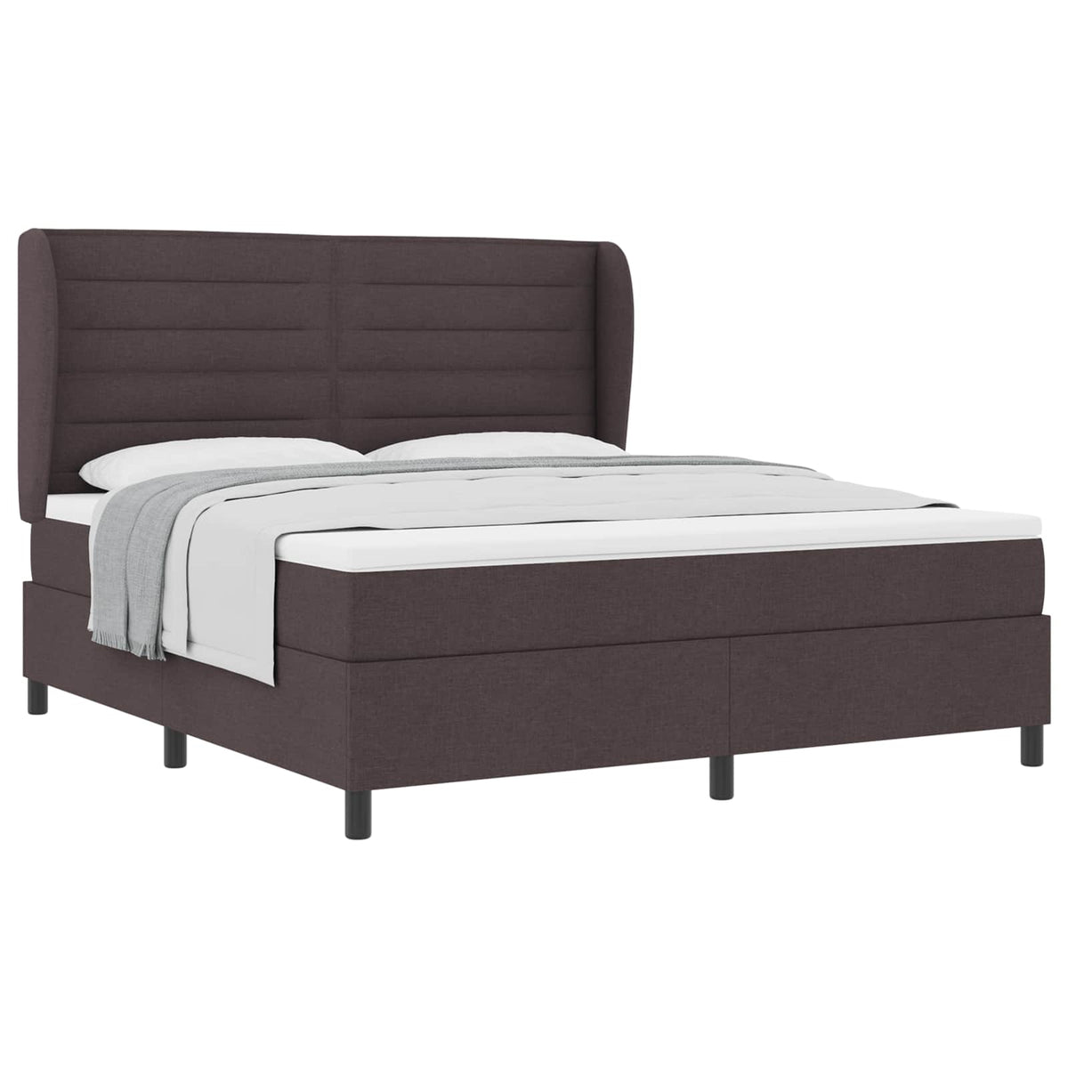 Box spring seng med madras Mørkebrun 180 x 200 cm Stof