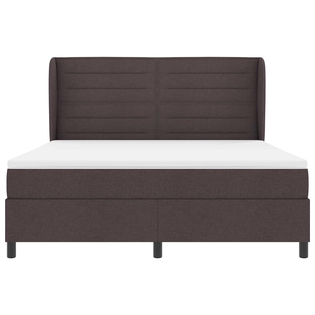Box spring seng med madras Mørkebrun 180 x 200 cm Stof