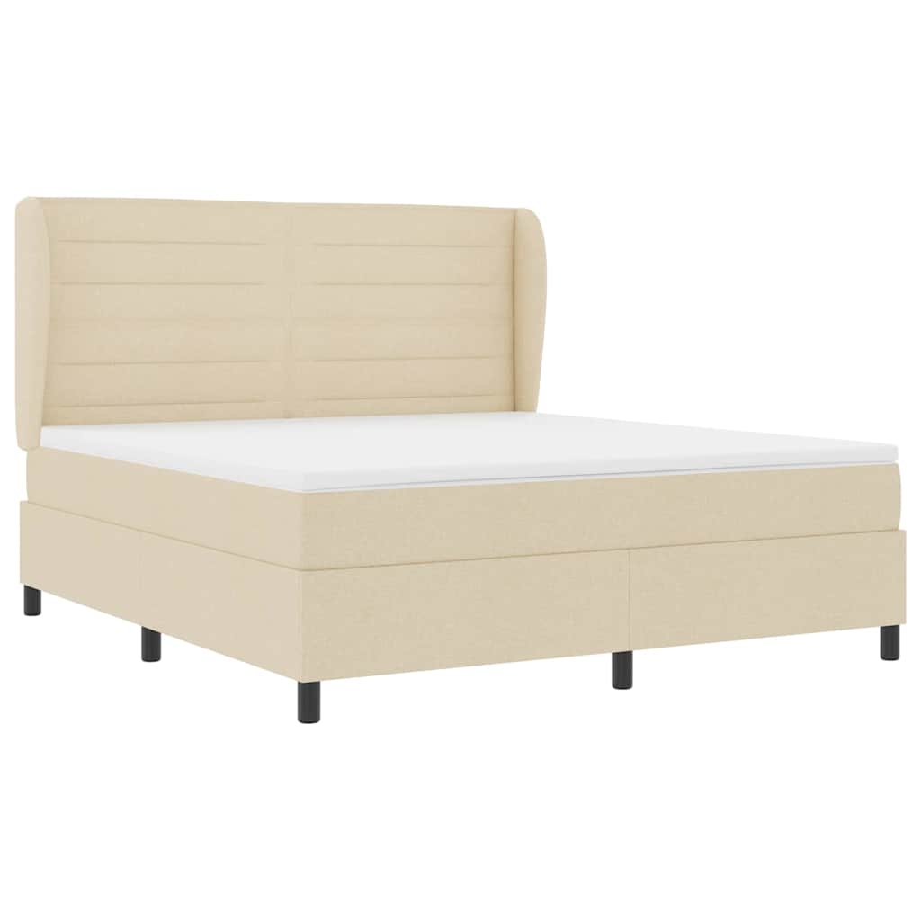 Box spring seng med madras Creme 180 x 200 cm Stof