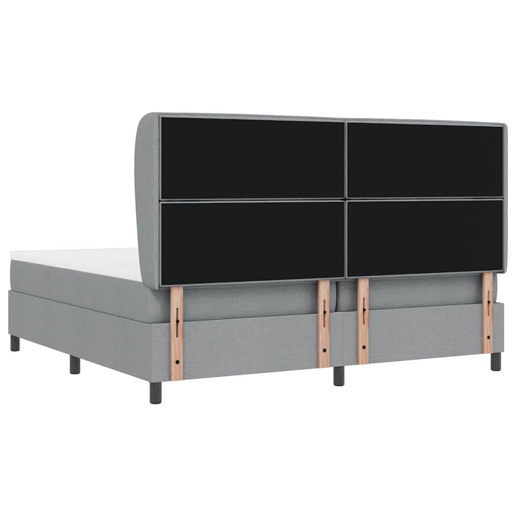 Box spring seng med madras Lysegrå 200 x 200 cm Stof