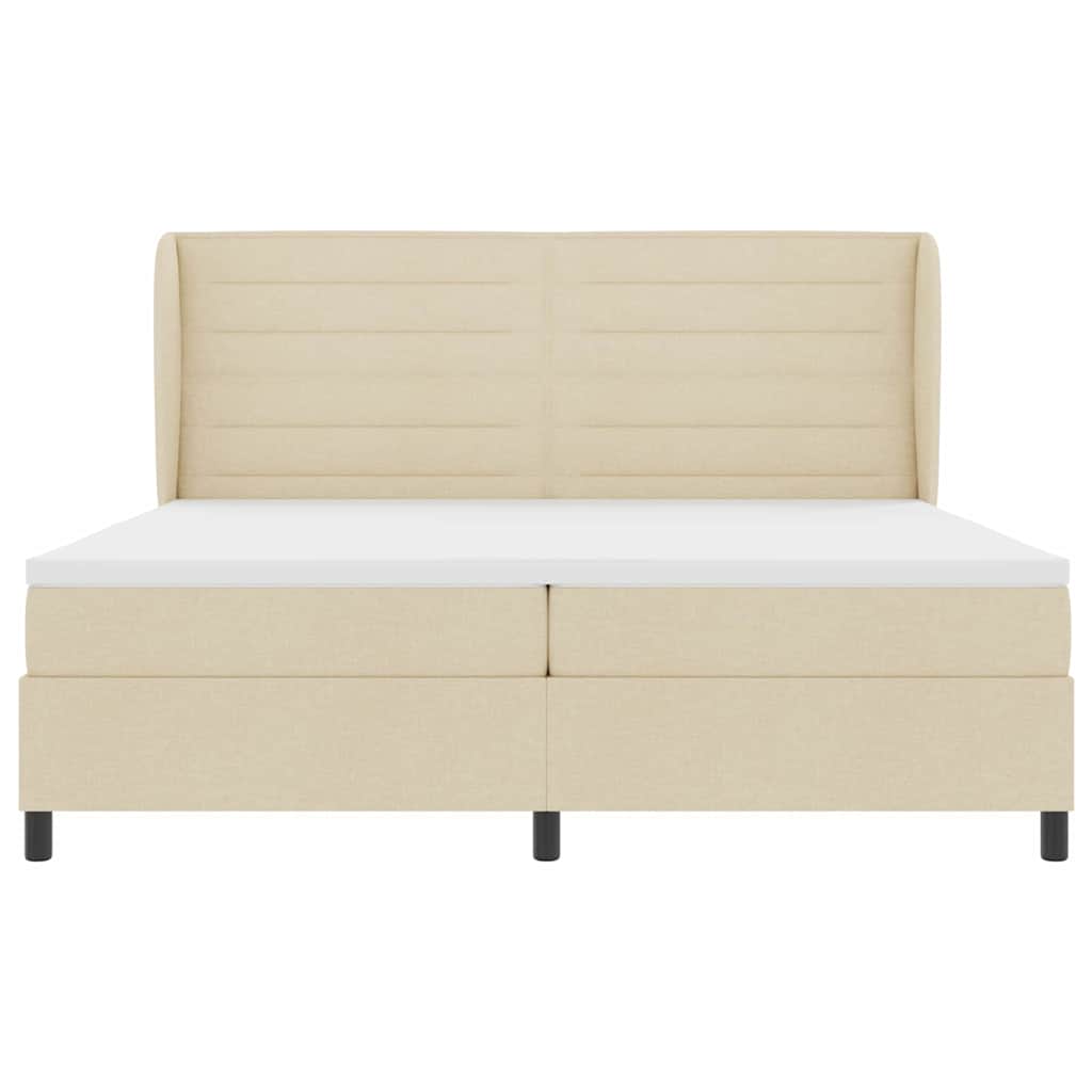 Box spring seng med madras Creme 200 x 200 cm Stof