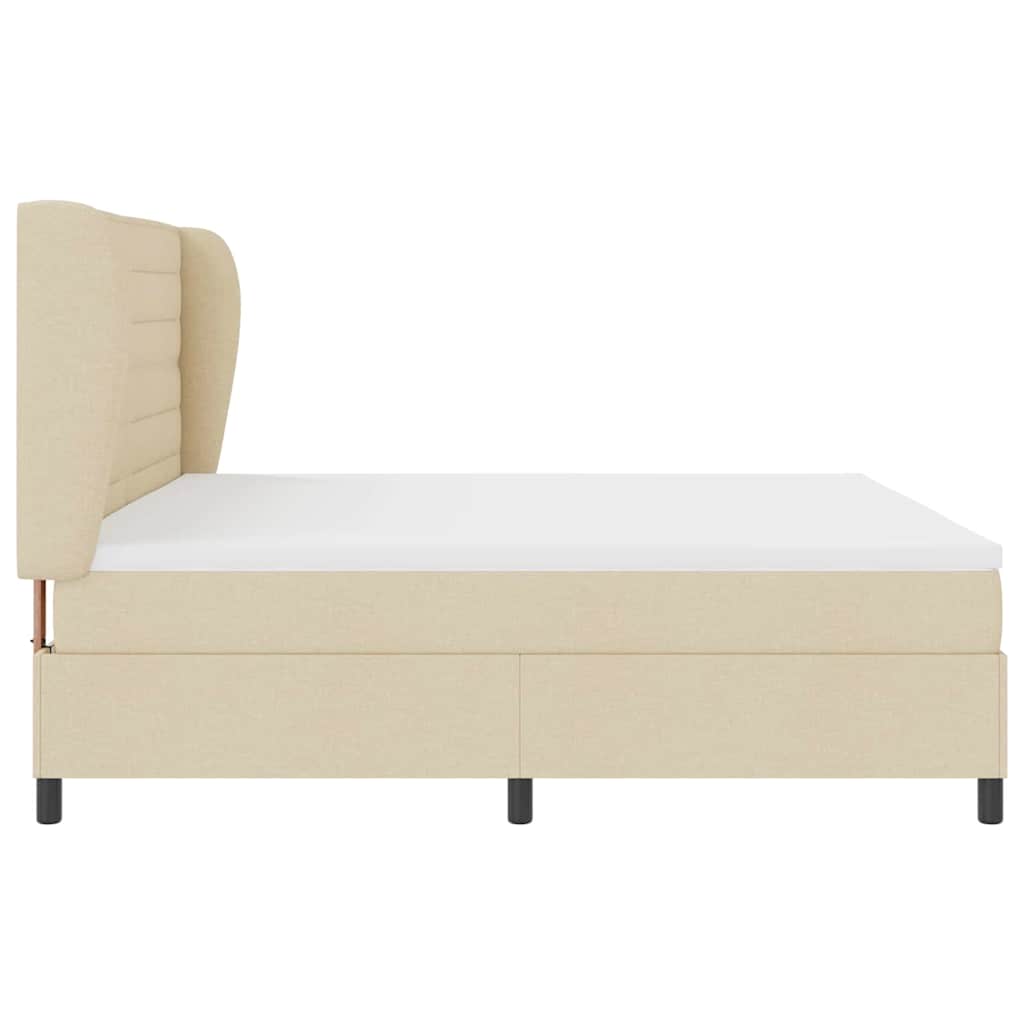 Box spring seng med madras Creme 200 x 200 cm Stof