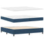 Box spring seng med madras med hovedgærde Blå 200 x 200 cm Stof