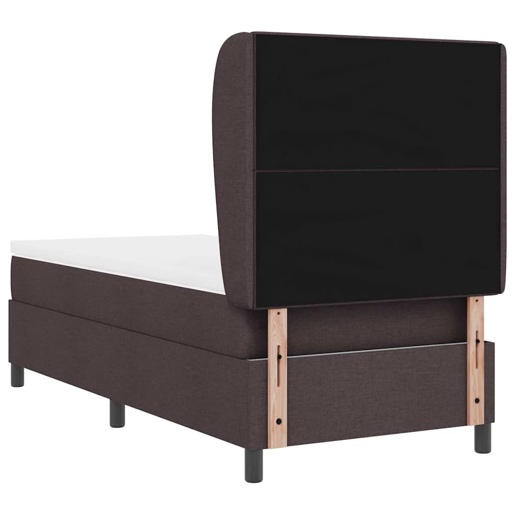 Box spring seng med hovedgærde Mørkebrun 100 x 200 cm Stof