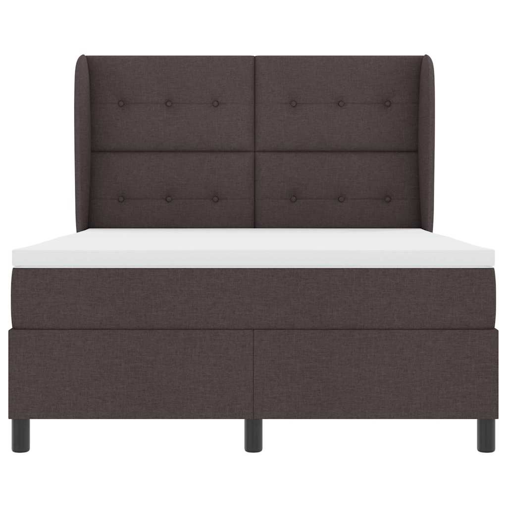 Box spring seng med hovedgærde Mørkebrun 160 x 200 cm Stof