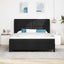 Box spring seng med hovedgærde Sort 180 x 200 cm Stof