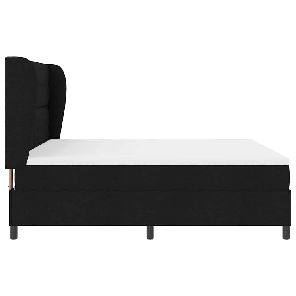 Box spring seng med hovedgærde Sort 180 x 200 cm Stof