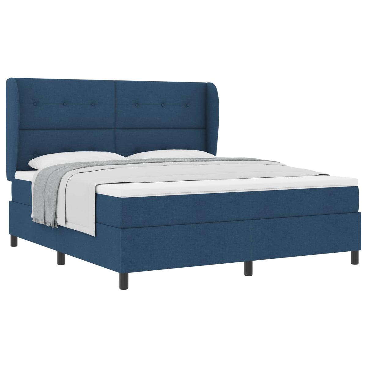 Box spring seng med hovedgærde Blå 180 x 200 cm Stof