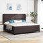Box spring seng med hovedgærde Mørkebrun 200 x 200 cm Stof