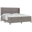 Box spring seng med hovedgærde Gråbrun 200 x 200 cm Stof