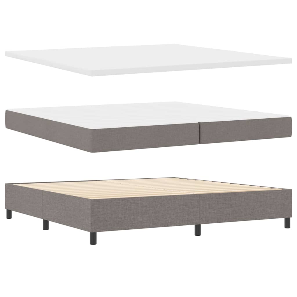 Box spring seng med hovedgærde Gråbrun 200 x 200 cm Stof