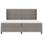 Box spring seng med hovedgærde Gråbrun 200 x 200 cm Stof