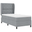 Box spring seng med hovedgærde Lysegrå 90 x 190 cm Stof