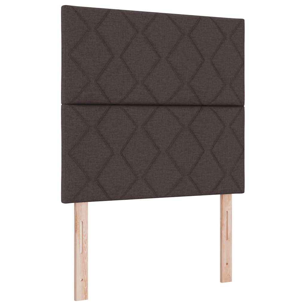Box spring seng med hovedgærde Mørkebrun 90 x 190 cm Stof