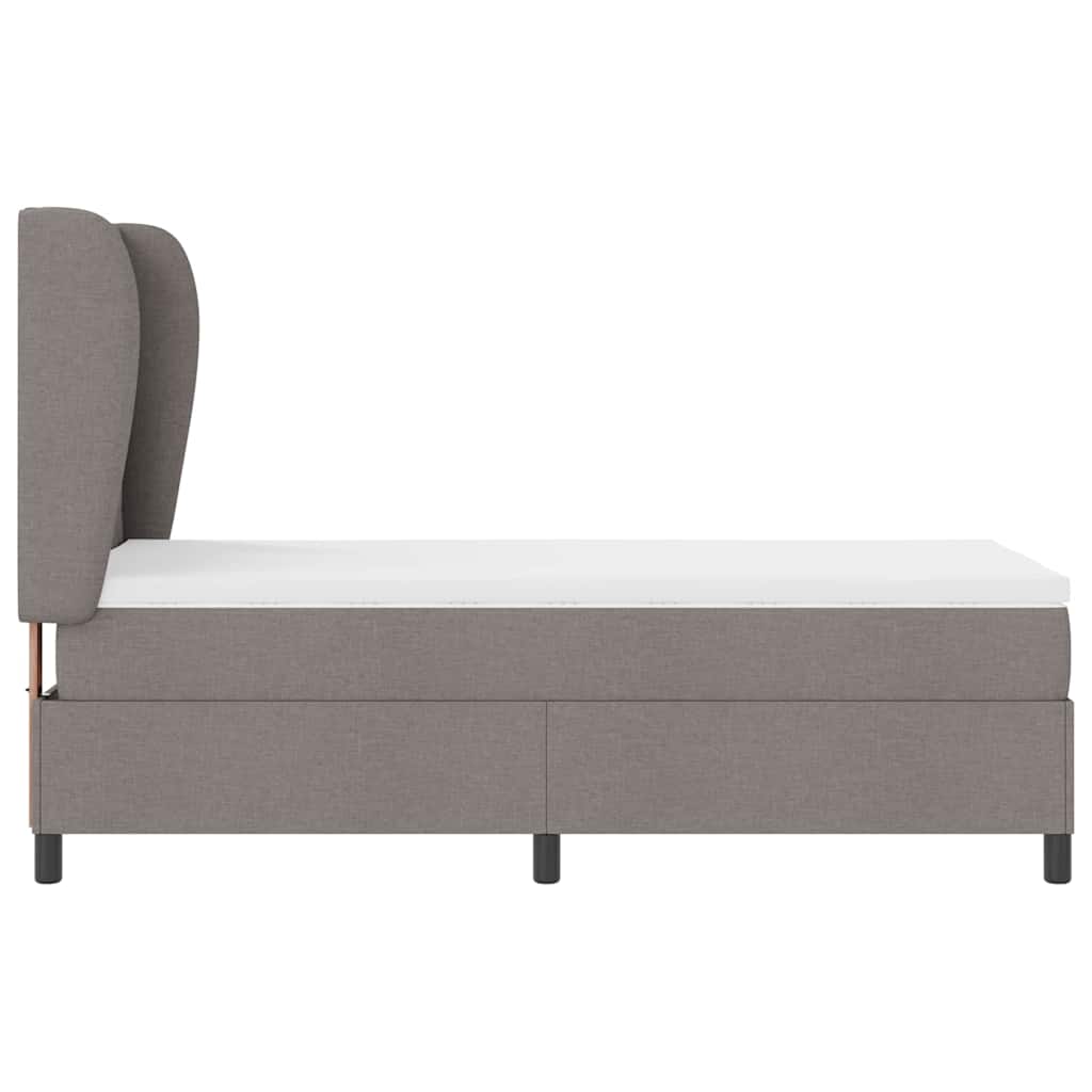 Box spring seng med hovedgærde Gråbrun 90 x 190 cm Stof