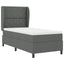 Box spring seng med hovedgærde Mørkegrå 90 x 200 cm Stof