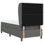 Box spring seng med hovedgærde Mørkegrå 90 x 200 cm Stof