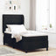 Box spring seng med hovedgærde Sort 90 x 200 cm Stof